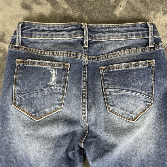 Driftwood Colette Cuffed Cropped Jeans Women's 26 Embroidered Floral Mid Rise - Picture 4 of 12